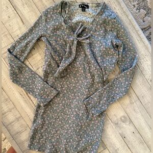 GIRLS GREEN FLORAL DRESS WITH CARDIGAN Sz 6/6x